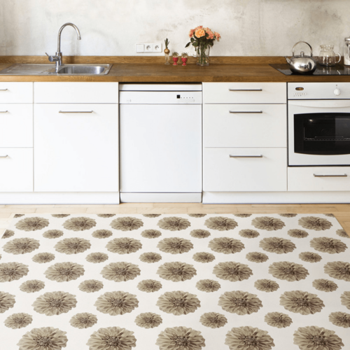 large floral non slip vinyl kitchen mat made in America - True USA Co