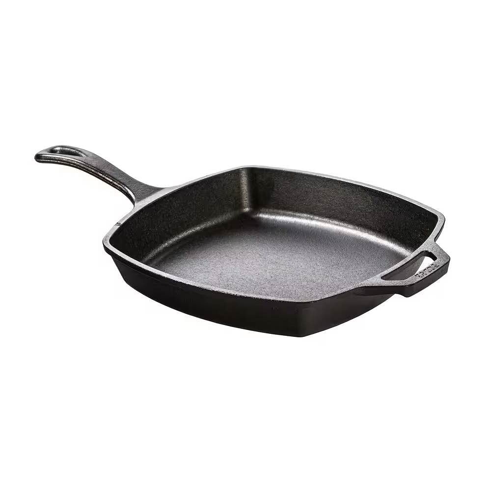 10.5 inch cast iron square skillet frying pan made in usa - True USA Co